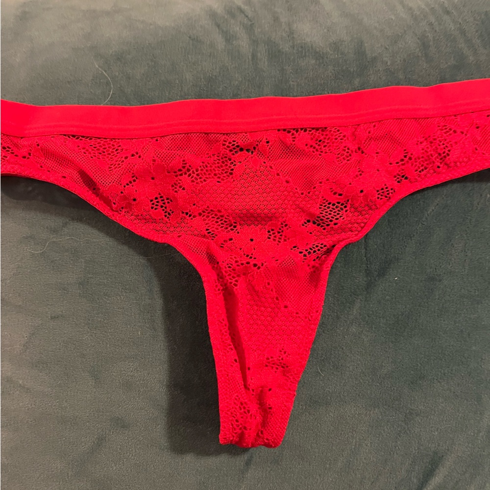 Lace All You Thong in Cayenne